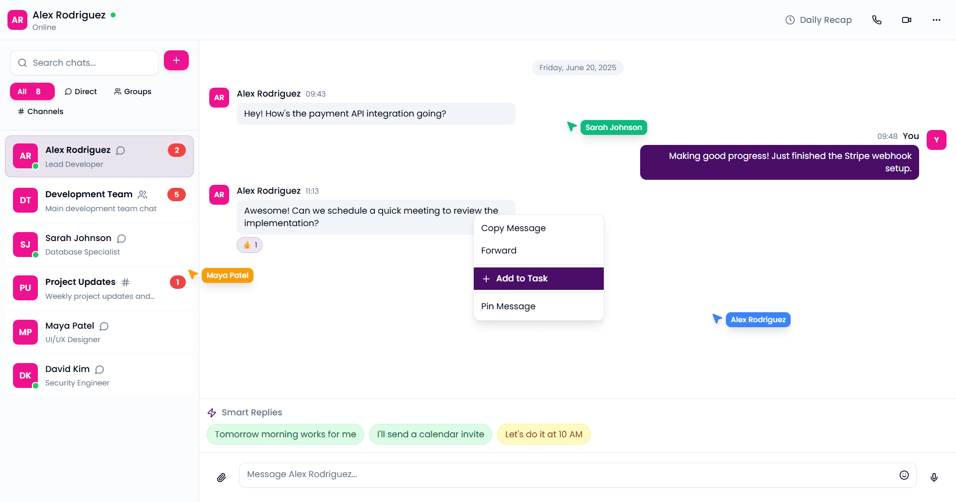 Messaging module preview